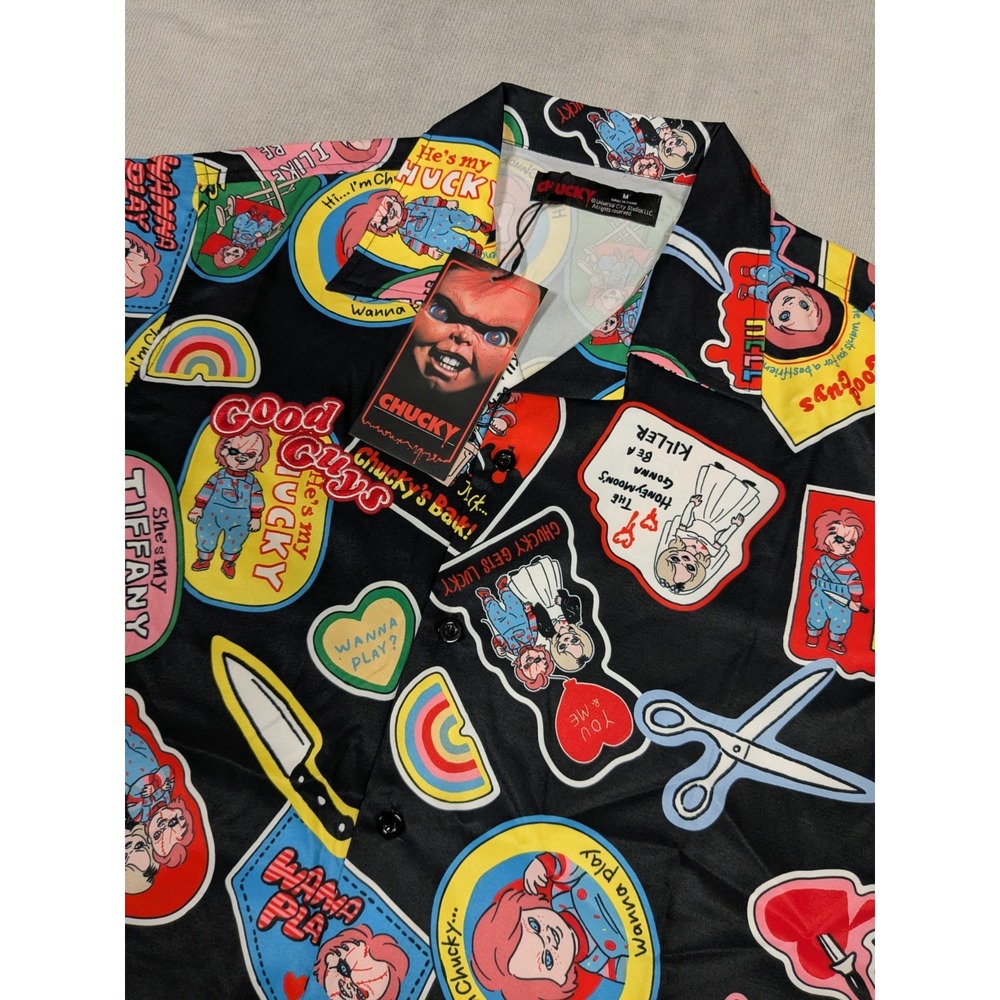 Chucky Shirt Mens Medium Childs Play Hawaiian Horror Tiffany Slasher Halloween